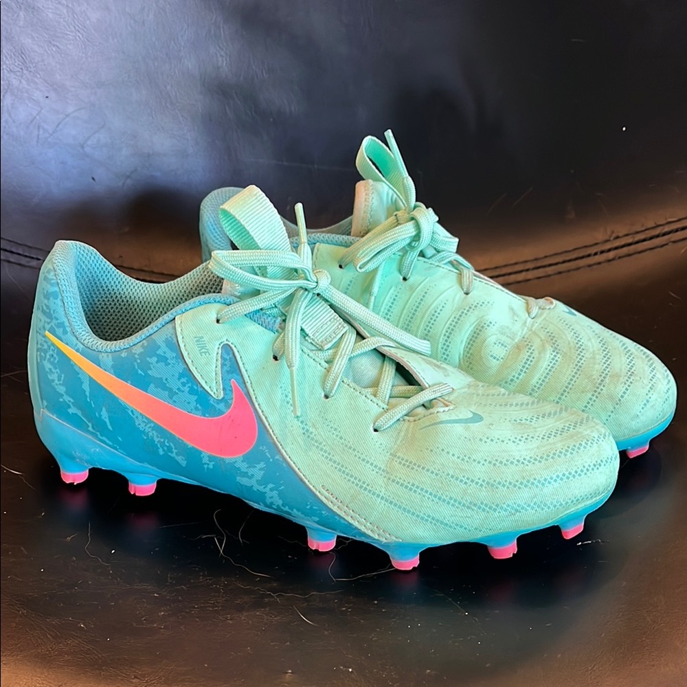 Nike Youth Phantom Soccer Cleats - Teal and Pink